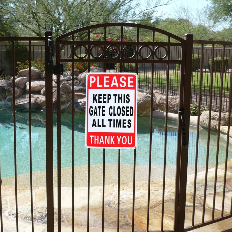 Enjoyist 2-Pack Please Keep This Gate Closed Sign 10"x 7" .04" Aluminum Reflective Sign Rust Free Aluminum-UV Protected and Weatherproof - Image 5